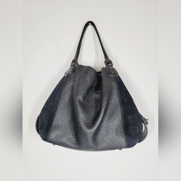 Coach Edie XL Leather Suede Handbag - Picture 1 of 4